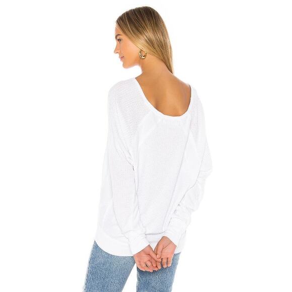 FREE PEOPLE Slouchy V-Neck White Top / Great Beach Swim Top Cover Up – XS/S - Picture 5 of 11